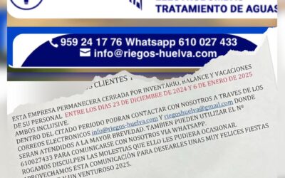 Cierre por vacaciones (Navidad 2024 y Reyes 2025)